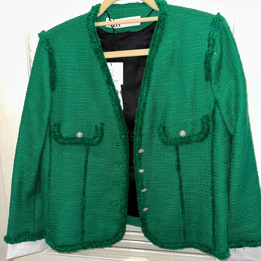 Zara blazer with embellished buttons size large